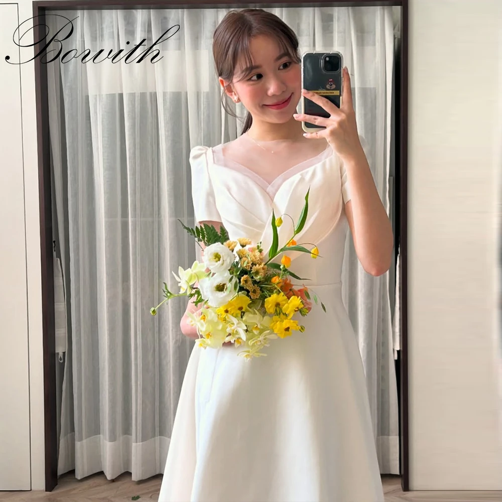 Bowith V-Neck Short Sleeves Wedding Dresses Korea Photo Shoot A Line Bridal Gown 웨딩드레스 Customized Wedding Reception Dresses
Bowith V-Neck Short Sleeves Wedding Dresses Korea Photo Shoot A Line Bridal Gown 웨딩드레스 Customized Wedding Reception Dresses