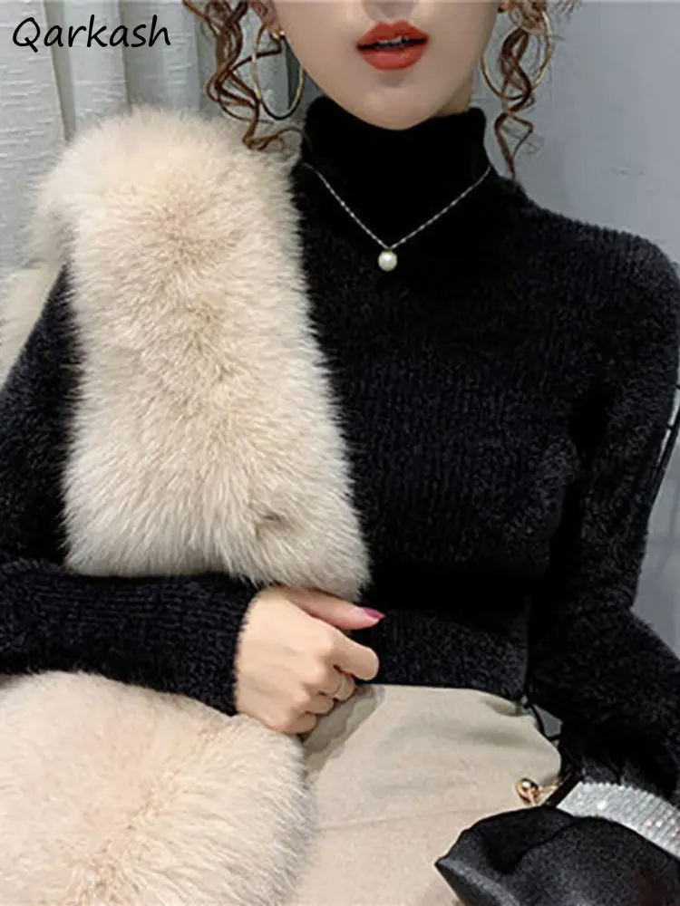 Thick Turtleneck Sweaters Women New Arrival Korean Version Slim Basic Solid Knitwear All-match Young Office Ladies Soft Fashion
Thick Turtleneck Sweaters Women New Arrival Korean Version Slim Basic Solid Knitwear All-match Young Office Ladies Soft Fashion