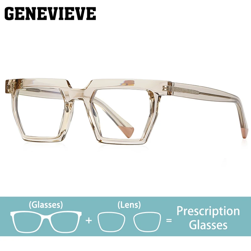 GENEVIEVE Square Progressive Multifocal Photochromic Prescription Glasses Women Blue Light Blocking Customizable Myopia PFD2144
GENEVIEVE Square Progressive Multifocal Photochromic Prescription Glasses Women Blue Light Blocking Customizable Myopia PFD2144