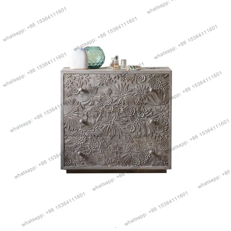 French retro solid wood carving flower American living room porch locker
French retro solid wood carving flower American living room porch locker