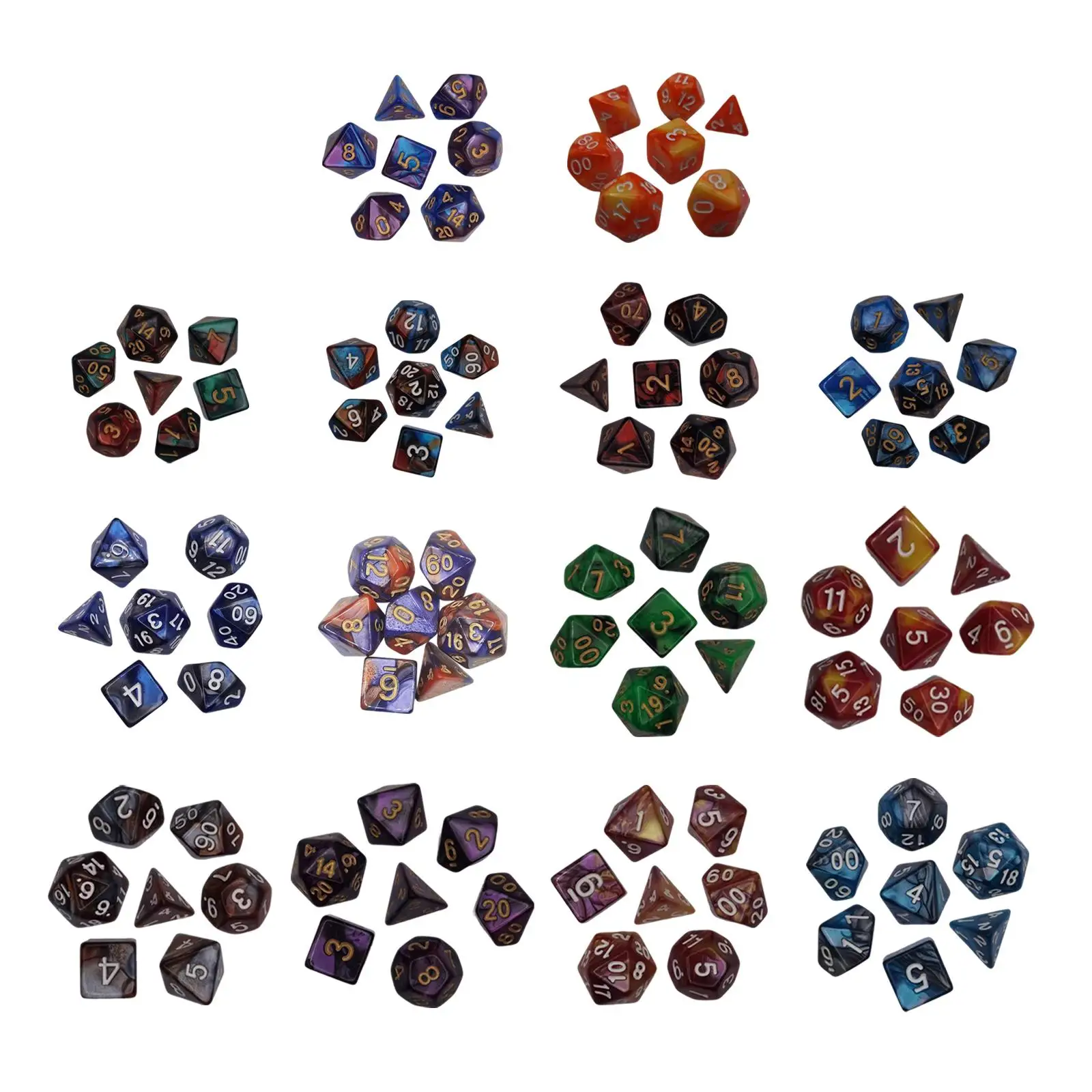 7 Pieces Polyhedral Dices Smooth Surface D6 D4 D8 D10 D12 D20 for Family Board
7 Pieces Polyhedral Dices Smooth Surface D6 D4 D8 D10 D12 D20 for Family Board