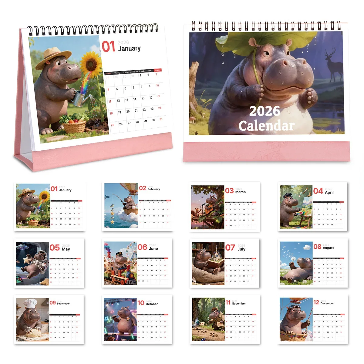 1 шт., игривый настольный календарь с рисунком бегемота для офиса и домашнего стола, идеально подходит для любителей мультфильмов, идеальный подарок на Новый год 2026
1 шт., игривый настольный календарь с рисунком бегемота для офиса и домашнего стола, идеально подходит для любителей мультфильмов, идеальный подарок на Новый год 2026