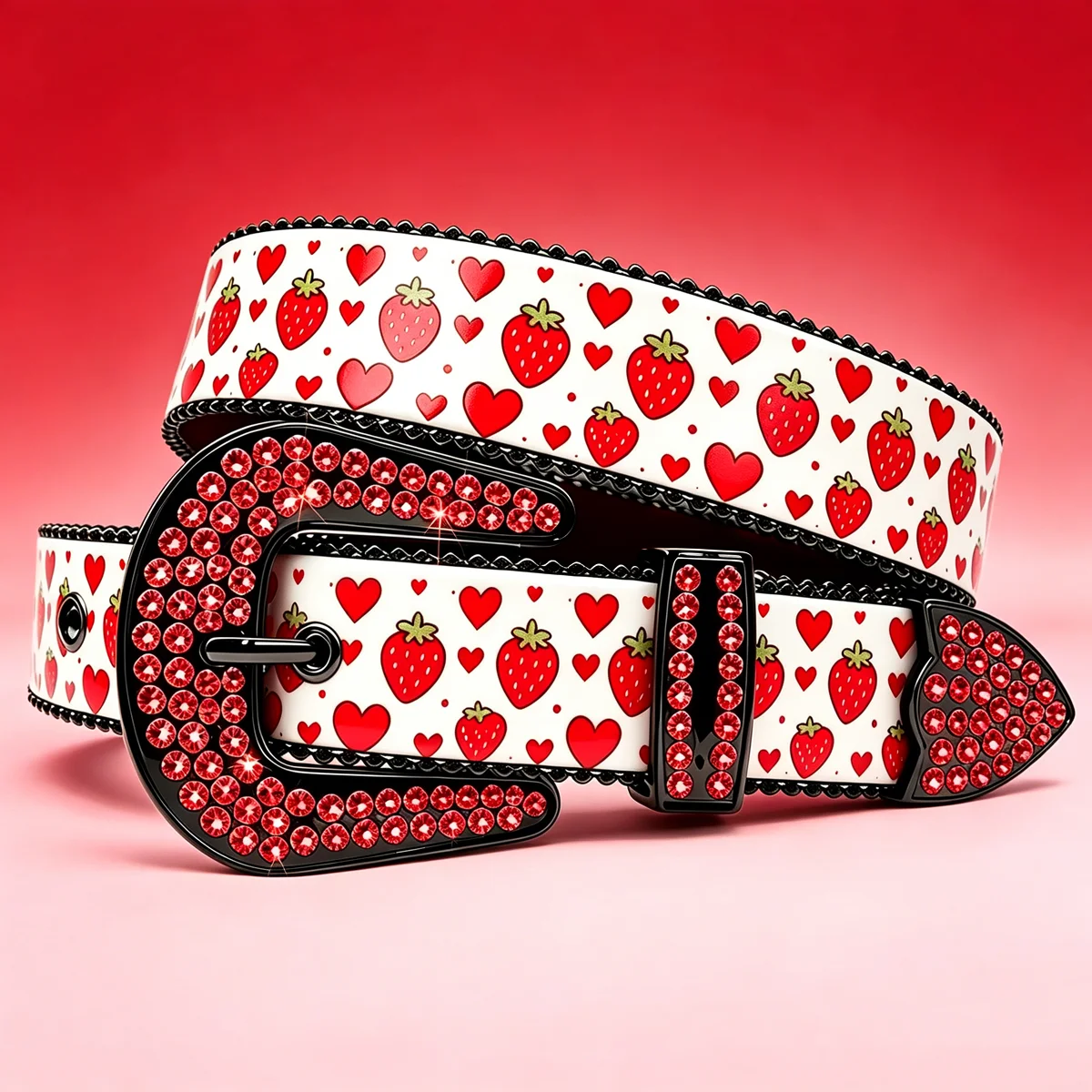 Strawberry Heart Print Rhinestone Waist Belt Unisex Fashion Accessory for Men Women Daily Decorative Waist Belt
Strawberry Heart Print Rhinestone Waist Belt Unisex Fashion Accessory for Men Women Daily Decorative Waist Belt