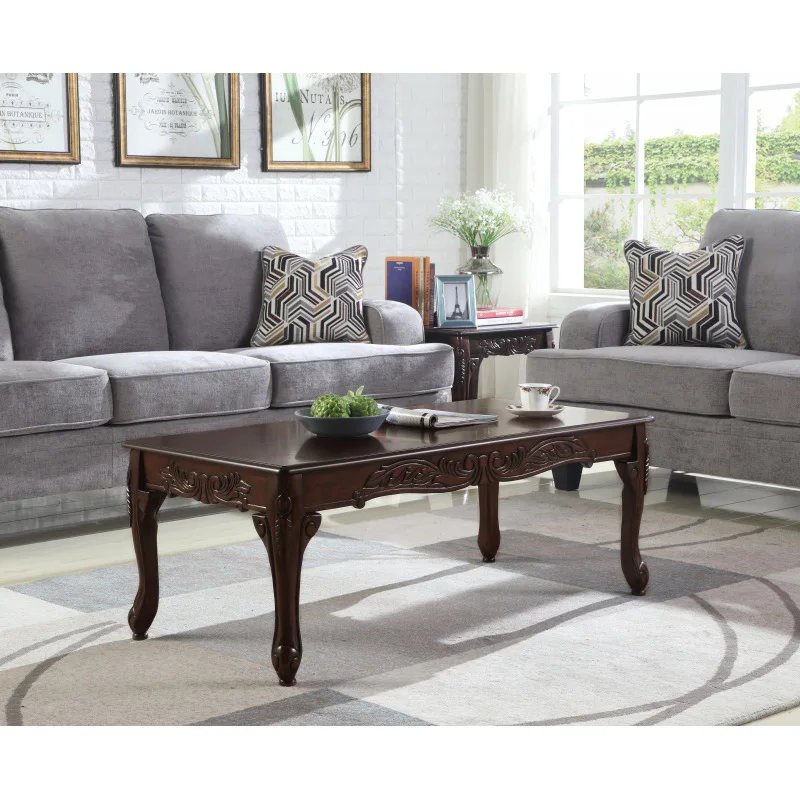Traditional Ornate Detailing Dark Cherry Finish Wood Coffee Table
Traditional Ornate Detailing Dark Cherry Finish Wood Coffee Table