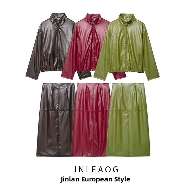 Spring New Arrival Women's Fashion Set with Stand Collar Leather Jacket Skirt And Pants Long Sleeve Short Length Shirt
Spring New Arrival Women's Fashion Set with Stand Collar Leather Jacket Skirt And Pants Long Sleeve Short Length Shirt