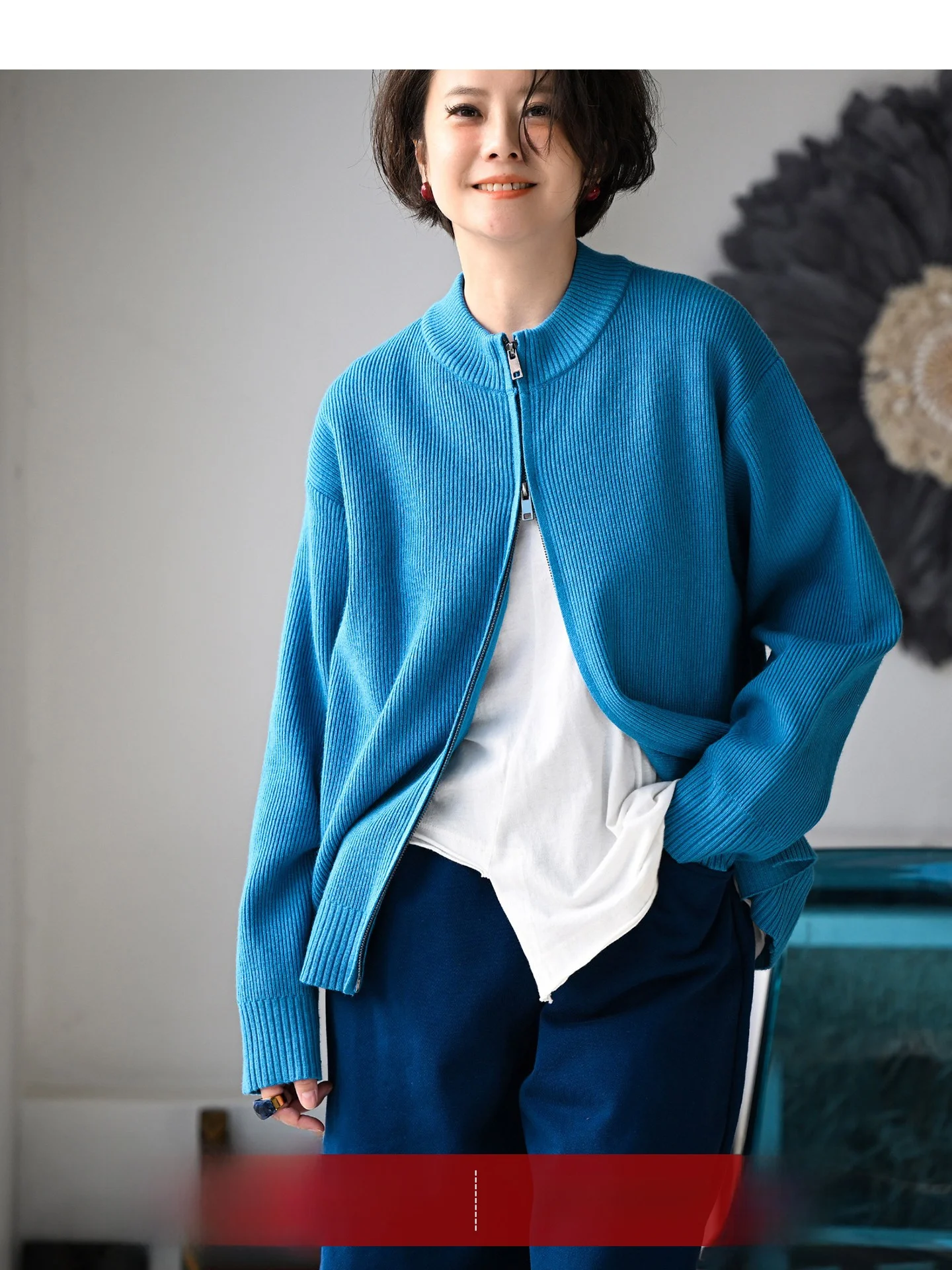 Casual Loose Long Sleeve round Neck Double Zipper Color Sweater Women's Open Cardigan Knitted Warm Spring Autumn Fashion
Casual Loose Long Sleeve round Neck Double Zipper Color Sweater Women's Open Cardigan Knitted Warm Spring Autumn Fashion