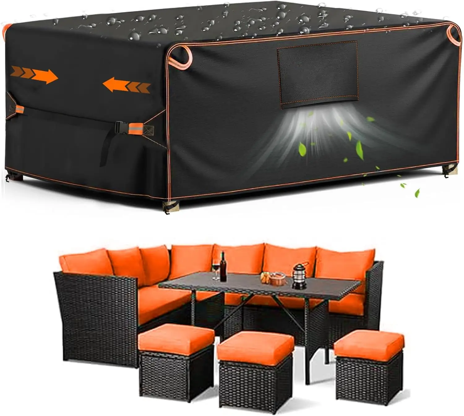 Patio Furniture Cover Outdoor, Rectangular Waterproof 600D Furniture Covers, Tear-Resistant Patio Table And Chair Set Cover
Patio Furniture Cover Outdoor, Rectangular Waterproof 600D Furniture Covers, Tear-Resistant Patio Table And Chair Set Cover