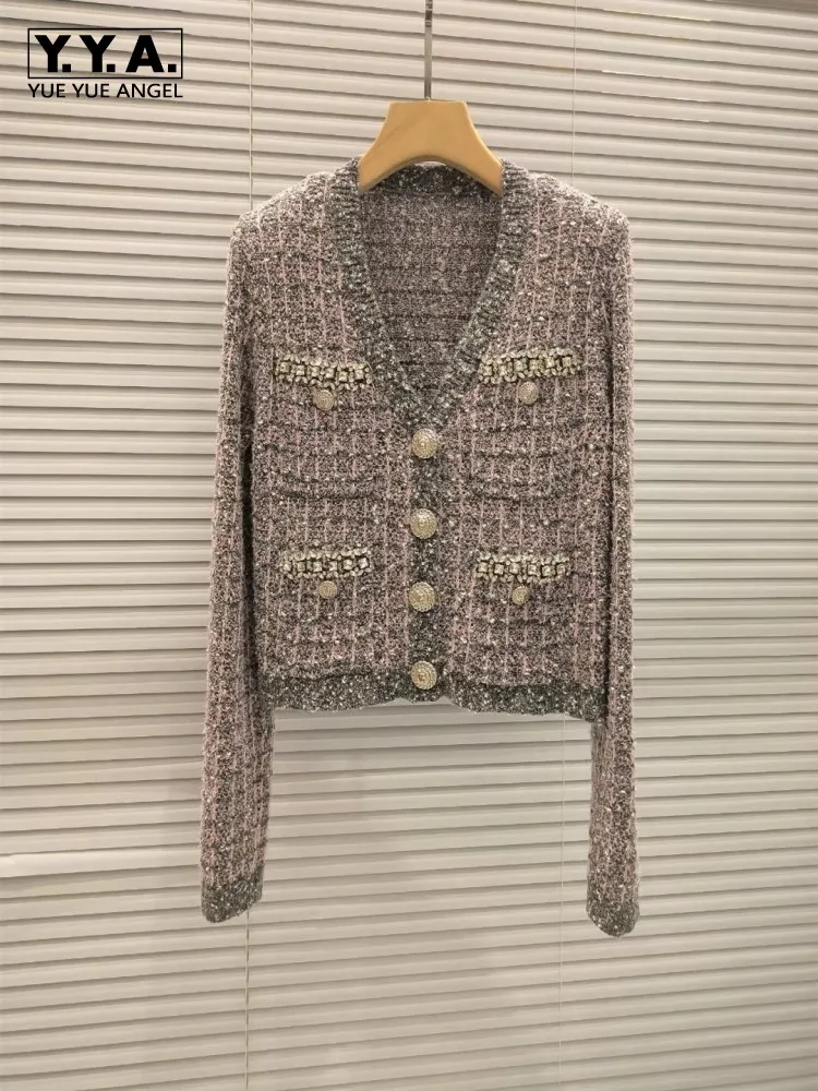 Females Fashion French Style Diamond Knit Cardigan Long Sleeve Multi Pocket Single Breasted Short Sweater Knitwear Outerwear
Females Fashion French Style Diamond Knit Cardigan Long Sleeve Multi Pocket Single Breasted Short Sweater Knitwear Outerwear