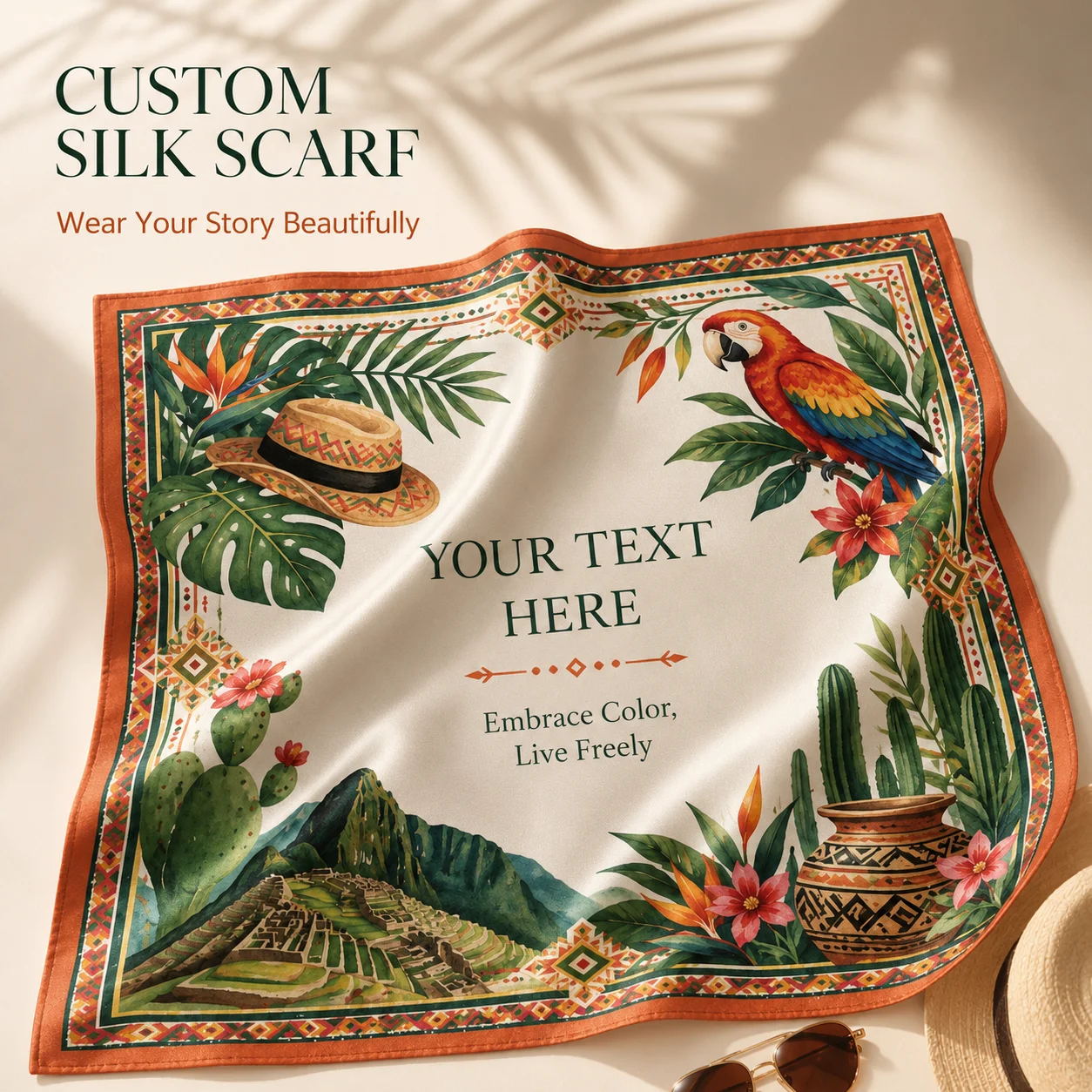 Personalized Square Scarf Custom Printed Fashion Hair Scarf for Women
Personalized Square Scarf Custom Printed Fashion Hair Scarf for Women