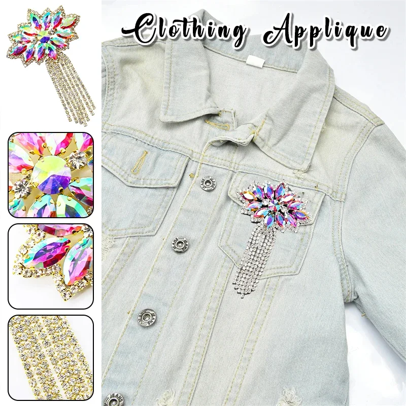 Tassel Rhinestone Clothing Accessory Colorful Crystal Flower Brooch Women Dress Clothes DIY Decoration Glitter Accessories
Tassel Rhinestone Clothing Accessory Colorful Crystal Flower Brooch Women Dress Clothes DIY Decoration Glitter Accessories