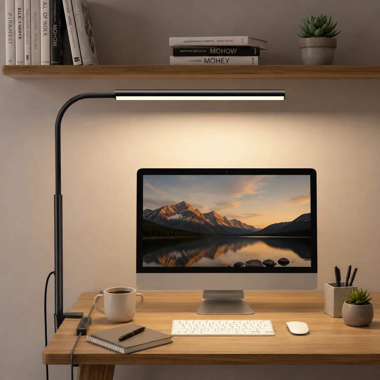 LED Desk Lamp with Clamp - Flexible Gooseneck - 5 Lighting Modes, 11 Brightness Levels, Timer & Memory, Eye-Comfort Study/Nail Light, 12W Adapter Included - White
LED Desk Lamp with Clamp - Flexible Gooseneck - 5 Lighting Modes, 11 Brightness Levels, Timer & Memory, Eye-Comfort Study/Nail Light, 12W Adapter Included - White