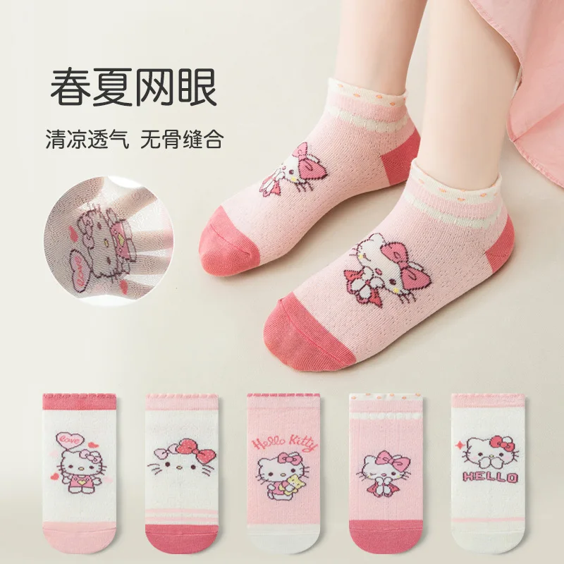 5 Pairs Sanrio Hello Kitty Children Socks Summer Thin Breathable Cartoon Animation Kawaii Pink Girls Cotton Socks Girls Gift
5 Pairs Sanrio Hello Kitty Children Socks Summer Thin Breathable Cartoon Animation Kawaii Pink Girls Cotton Socks Girls Gift