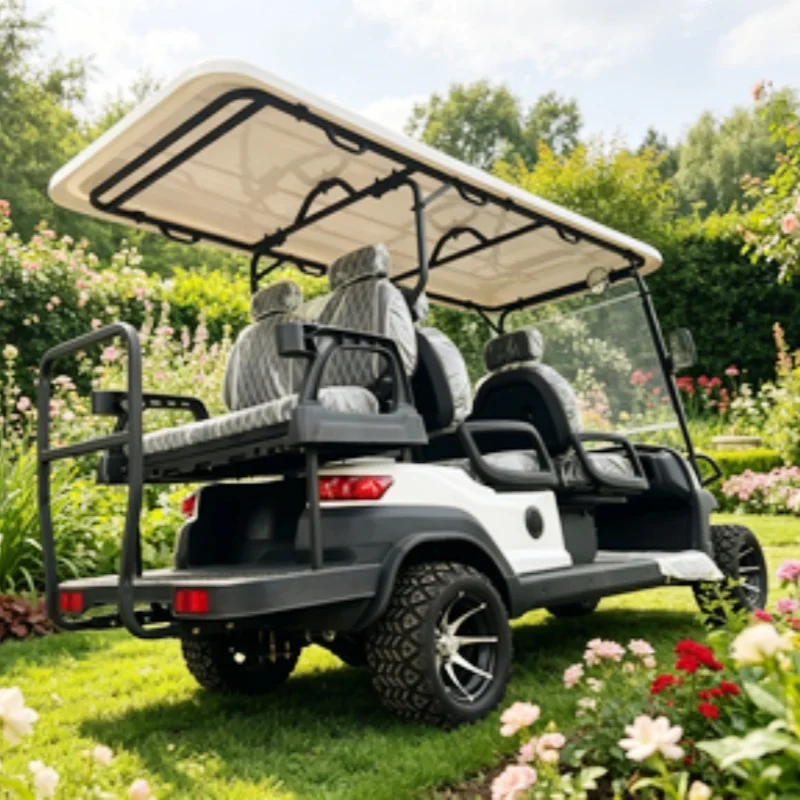 Superior Quality CE Approved Golf Cart 6 Seater Electric Golf Cart Rear Cargo Box Roof LED Shooting Light 14-Inch Off-Road Tires
Superior Quality CE Approved Golf Cart 6 Seater Electric Golf Cart Rear Cargo Box Roof LED Shooting Light 14-Inch Off-Road Tires