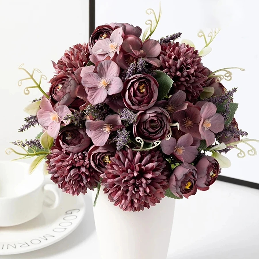 Silk Artificial Flower Hydrangea Tea Rose Outdoor Yard Home Room Decor Vase Wedding Bridal Bouquet Diy Festival Wreath DIY Gift
Silk Artificial Flower Hydrangea Tea Rose Outdoor Yard Home Room Decor Vase Wedding Bridal Bouquet Diy Festival Wreath DIY Gift