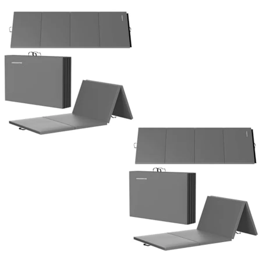 BalanceFrom 2-Pack 10x4 Feet 4-Panel Folding Gymnastics Mat, Gray 2-Inch Thick Pad with Vinyl Surface and Carrying Handles for
BalanceFrom 2-Pack 10x4 Feet 4-Panel Folding Gymnastics Mat, Gray 2-Inch Thick Pad with Vinyl Surface and Carrying Handles for
