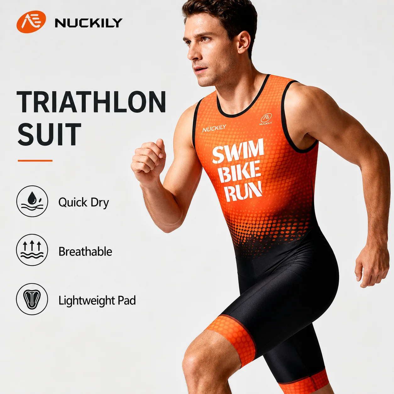 NUCKILY Men Sleeveless Triathlon Suit One Piece Trisuit Quick Dry Breathable 3D Pad Swim Bike Run Road Cycling Skinsuit MTB Wear
NUCKILY Men Sleeveless Triathlon Suit One Piece Trisuit Quick Dry Breathable 3D Pad Swim Bike Run Road Cycling Skinsuit MTB Wear