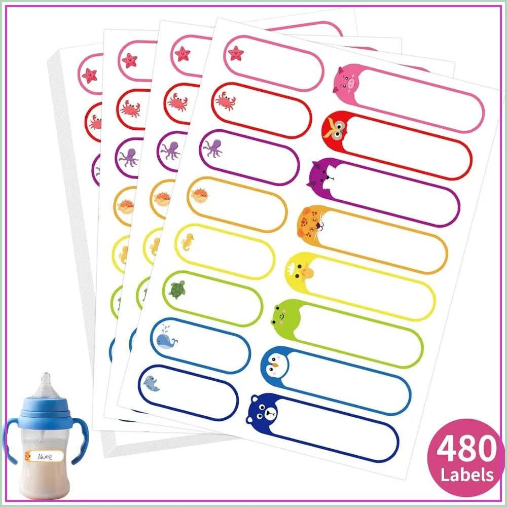 480 Pcs Waterproof Labels for Daycare, Washable Bottle Labels, Self-Adhesive Tags for School Essentials, Self-Laminating Write-on Stickers
480 Pcs Waterproof Labels for Daycare, Washable Bottle Labels, Self-Adhesive Tags for School Essentials, Self-Laminating Write-on Stickers