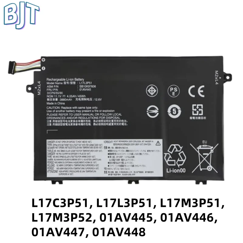 New L17C3P51 L17L3P51 L17M3P51 L17M3P52 01AV445 01AV446 Laptop Battery For Lenovo ThinkPad E480 E485 E490 E580 E585 E590 R480
New L17C3P51 L17L3P51 L17M3P51 L17M3P52 01AV445 01AV446 Laptop Battery For Lenovo ThinkPad E480 E485 E490 E580 E585 E590 R480