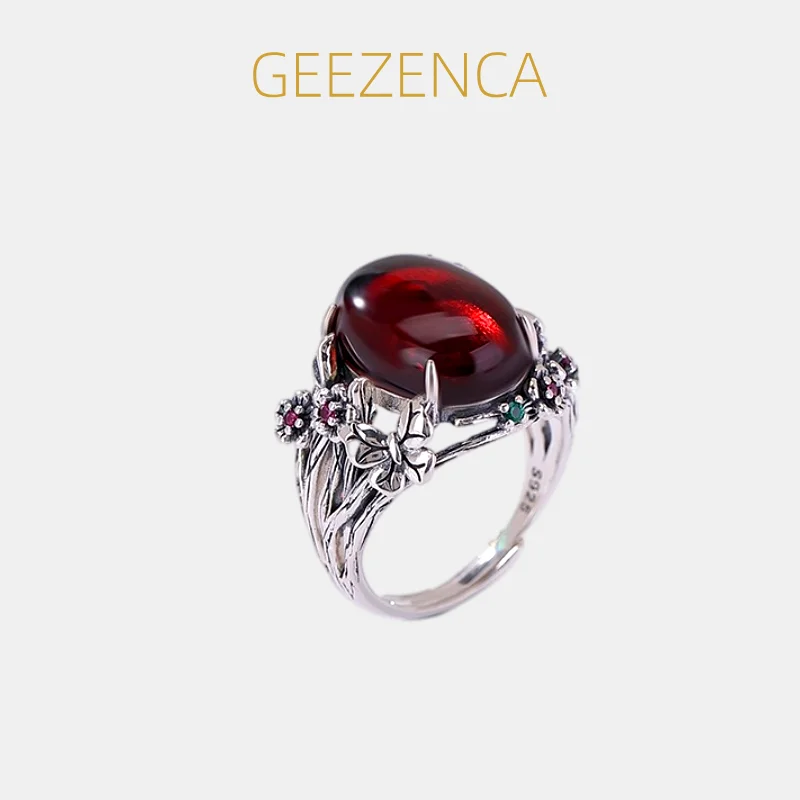 GEEZENCA 925, серебряный резной цветок, бабочка, овальный красный янтарь, женское массивное кольцо, этническое винтажное роскошное модное открытое кольцо, подарок
GEEZENCA 925, серебряный резной цветок, бабочка, овальный красный янтарь, женское массивное кольцо, этническое винтажное роскошное модное открытое кольцо, подарок