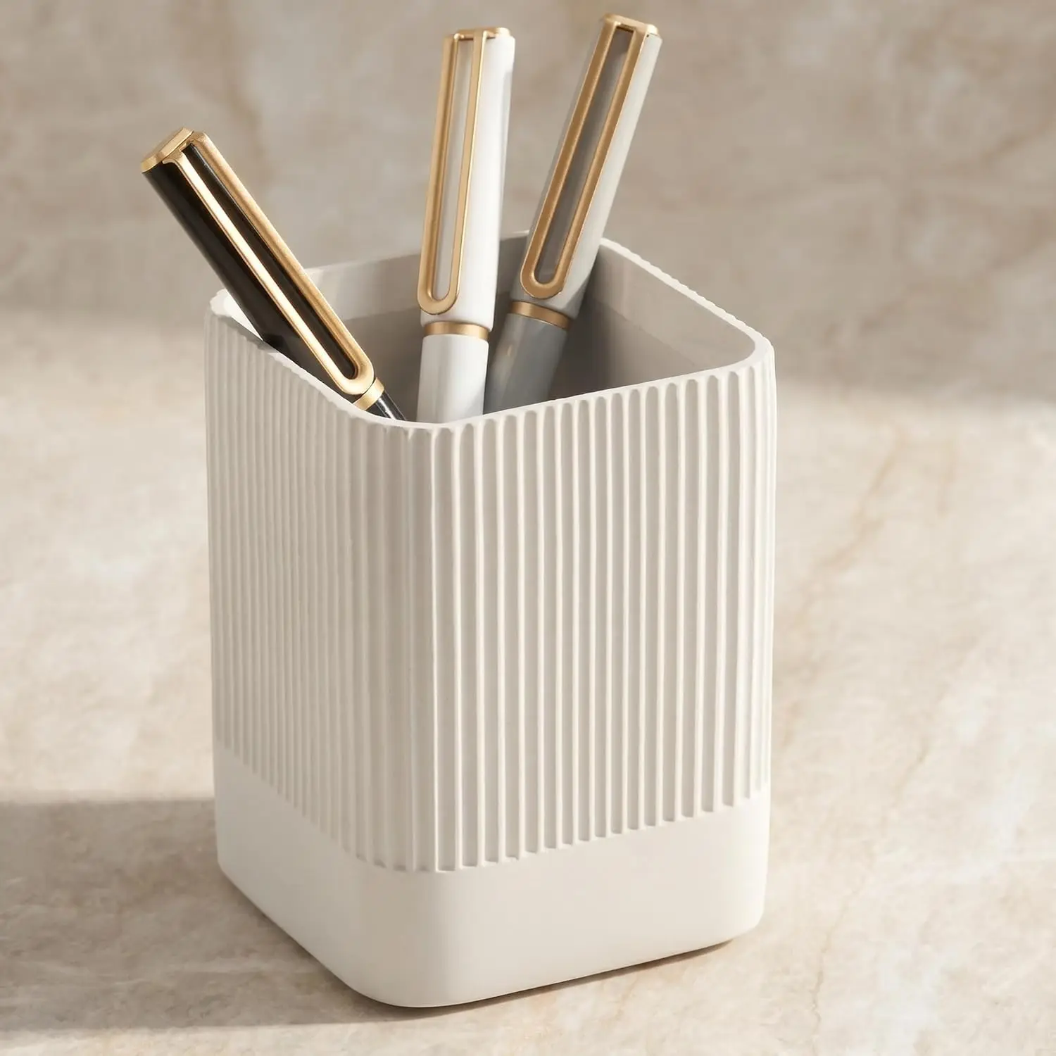 Concrete Pen Holder for Desk, Modern Pencil Cup with Minimalist Design for Office Supplies and Home Decor
Concrete Pen Holder for Desk, Modern Pencil Cup with Minimalist Design for Office Supplies and Home Decor