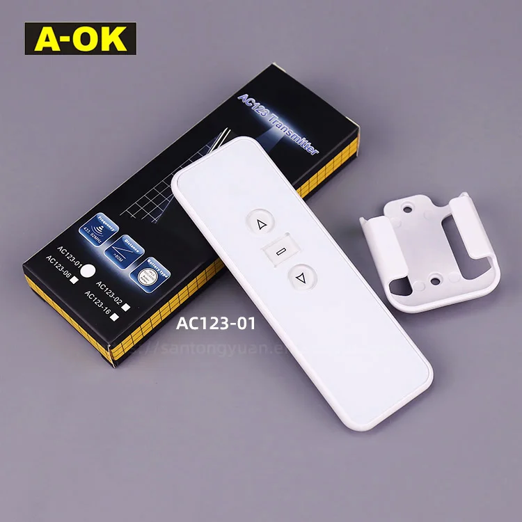 A-OK AC123-01 Электрический мотор для штор с дистанционным управлением RF 433, одиночный AOK 02 06 16, беспроводные аксессуары 
A-OK AC123-01 Электрический мотор для штор с дистанционным управлением RF 433, одиночный AOK 02 06 16, беспроводные аксессуары