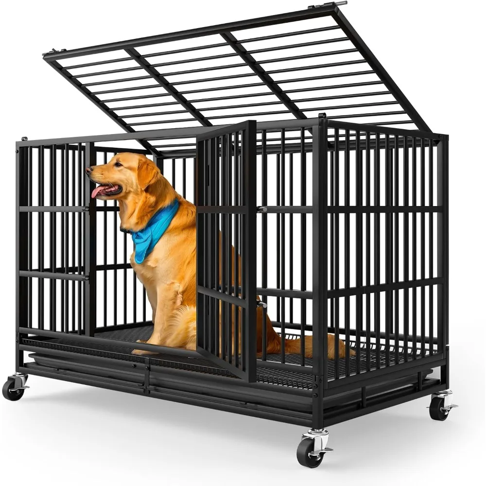 54 Inch Heavy Duty Indestructible Dog Crates for Large Dogs,Escape Proof Dog Cage Large Dogs with Lockable Wheels,Dog Kennel
54 Inch Heavy Duty Indestructible Dog Crates for Large Dogs,Escape Proof Dog Cage Large Dogs with Lockable Wheels,Dog Kennel