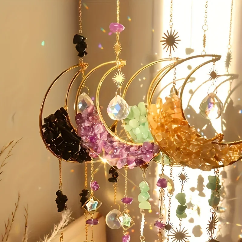 1/4pcs Moon Shaped Crystal Sun Catcher, Car Pendant, Magic Rainbow Hanging Wall Decoration, Fantasy Crystal Pendant, Rainbow
1/4pcs Moon Shaped Crystal Sun Catcher, Car Pendant, Magic Rainbow Hanging Wall Decoration, Fantasy Crystal Pendant, Rainbow