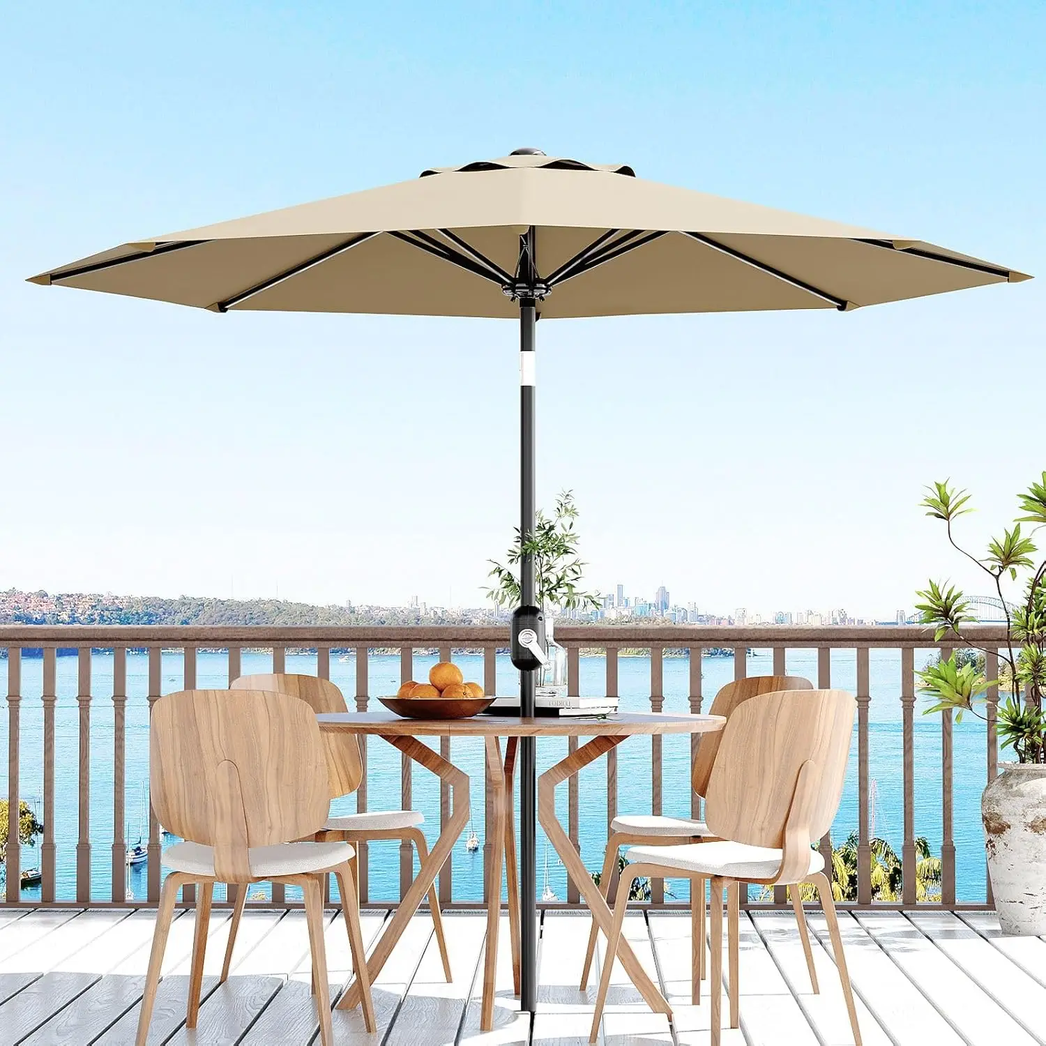 10Ft Patio Umbrella - 8 Sturdy Ribs Outdoor Table Umbrella with Crank Lift & Push Button Tilt - Market Umbrella for Pool, Deck, Yard, Garden
10Ft Patio Umbrella - 8 Sturdy Ribs Outdoor Table Umbrella with Crank Lift & Push Button Tilt - Market Umbrella for Pool, Deck, Yard, Garden