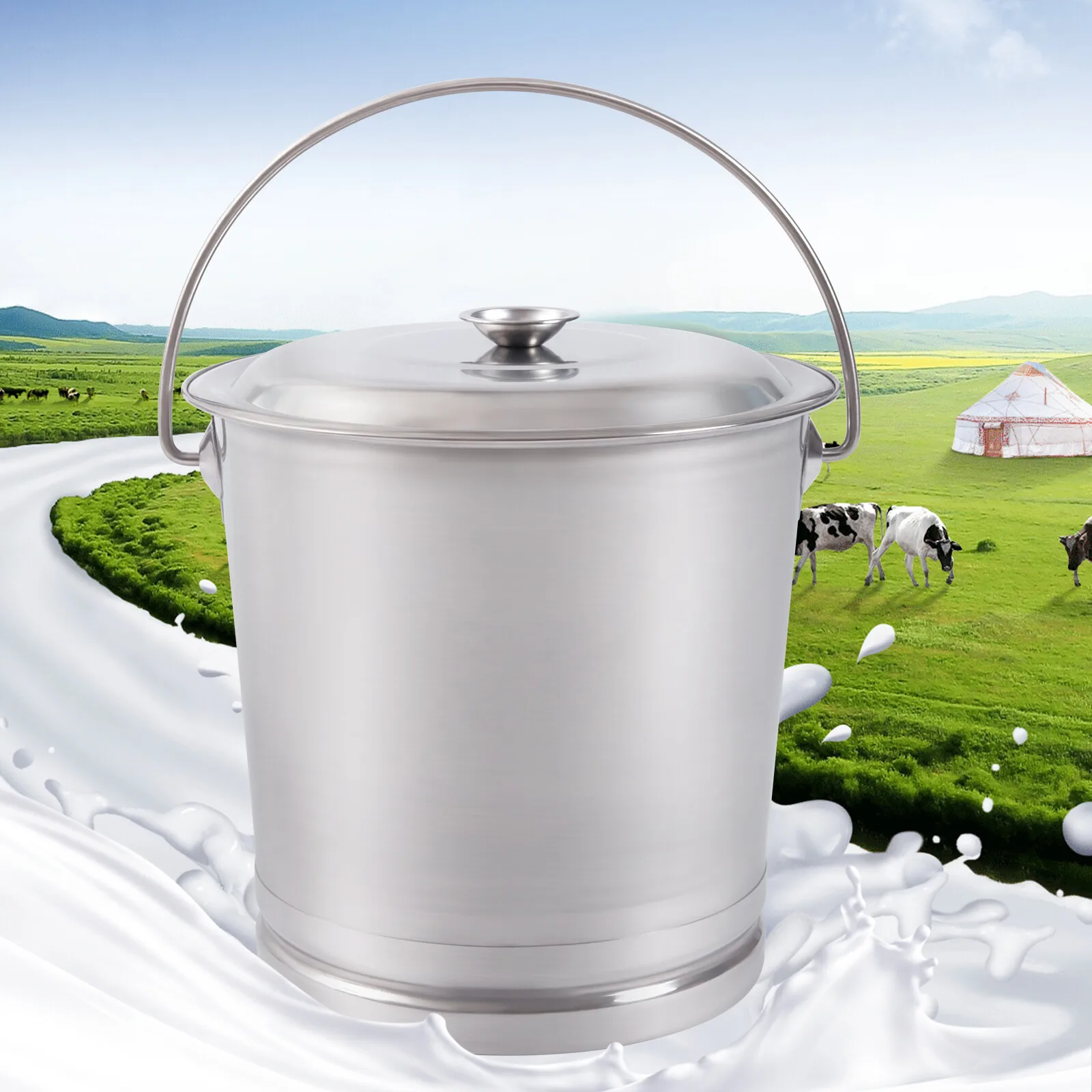 14L Stainless Steel Milk Pail Bucket with Lid Milk Can Wine Pail Bucket
14L Stainless Steel Milk Pail Bucket with Lid Milk Can Wine Pail Bucket