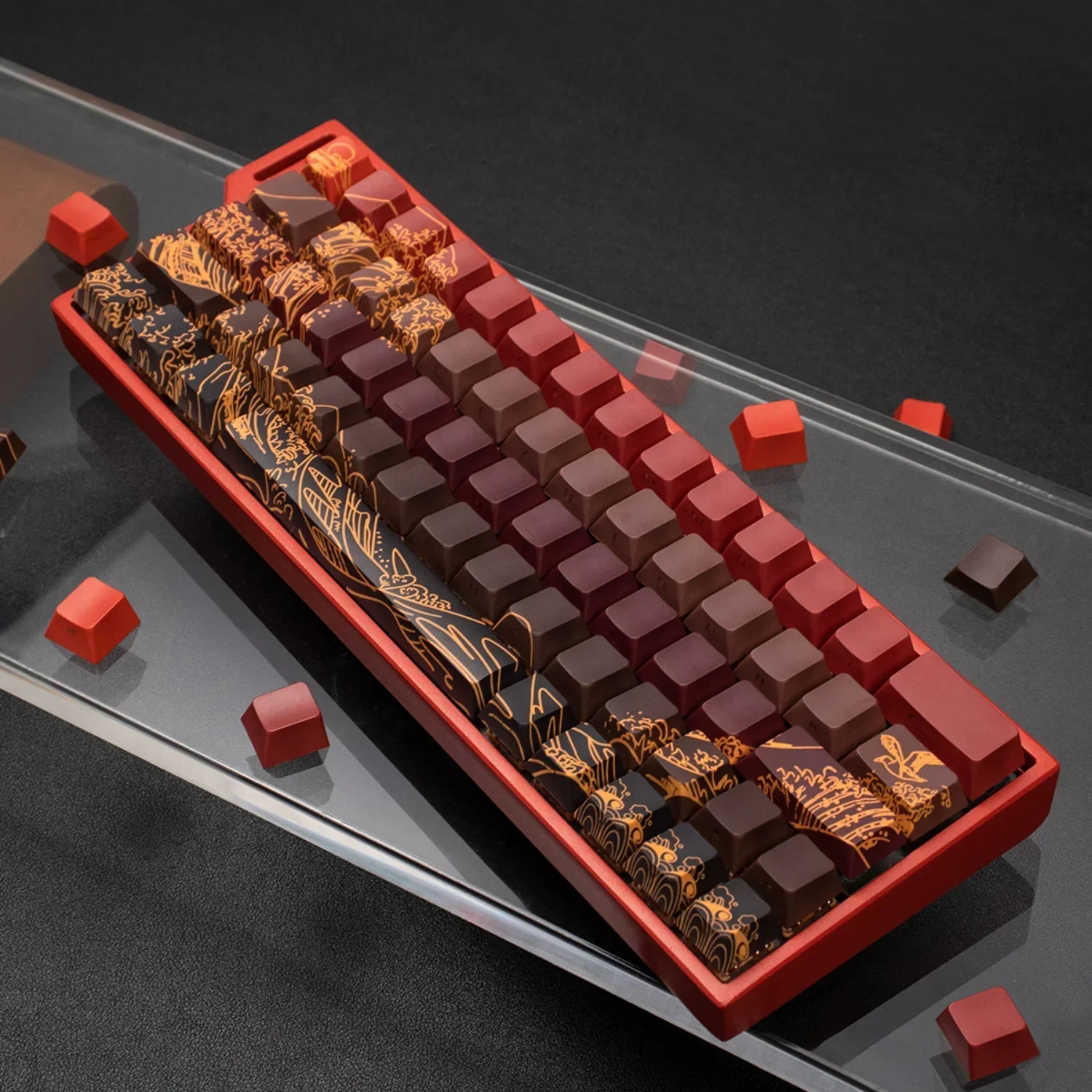 Ukiyo-e Cherry PBT130 Key Side Engraved Transparent Key Cap Set for 66/68/86/96/98/104 Mechanical Keyboard
Ukiyo-e Cherry PBT130 Key Side Engraved Transparent Key Cap Set for 66/68/86/96/98/104 Mechanical Keyboard