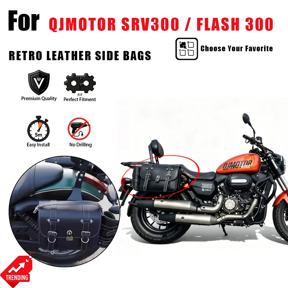 For QJMOTOR SRV300 SRV 300 Flash 300 Motorcycle Retro Side Bag Saddlebags Waterproof Leather Bolsa Moto Maletas Accesorios
For QJMOTOR SRV300 SRV 300 Flash 300 Motorcycle Retro Side Bag Saddlebags Waterproof Leather Bolsa Moto Maletas Accesorios
