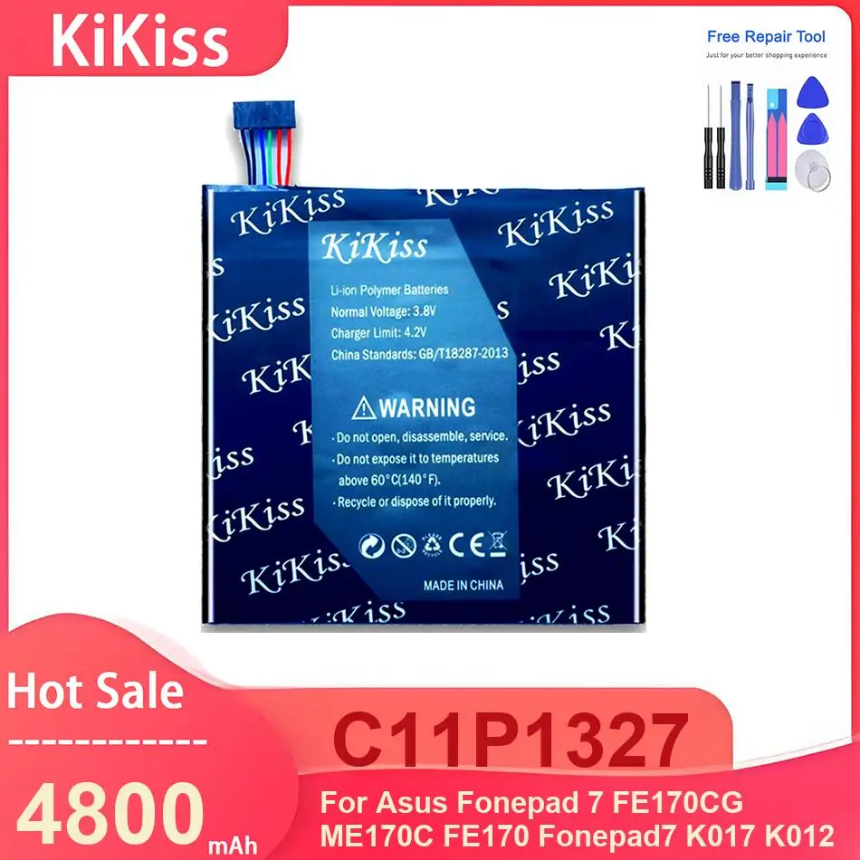 KiKiss Tablet Battery For Asus Fonepad 7 FE170CG ME170C FE170 Fonepad7 K017 K012 ,C11P1327 4800mAh Batteries ,with Tools
KiKiss Tablet Battery For Asus Fonepad 7 FE170CG ME170C FE170 Fonepad7 K017 K012 ,C11P1327 4800mAh Batteries ,with Tools