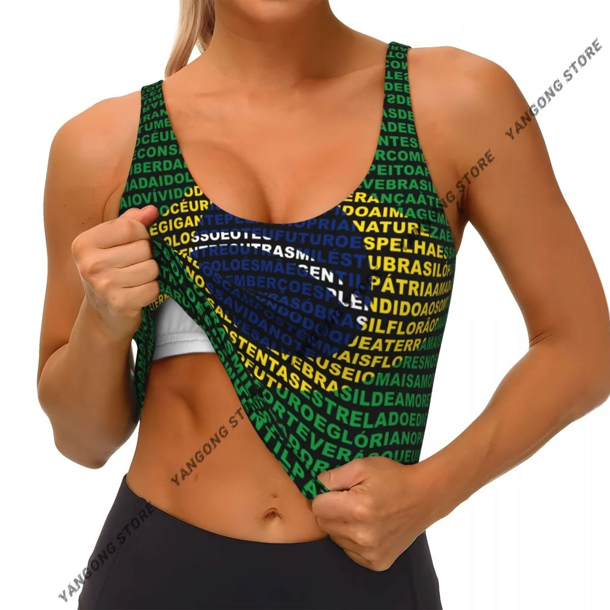 Yoga Vest Women Gym Sports Crop Tops Brazil Flag Streetwear Workout Breathable Tank Top Female
Yoga Vest Women Gym Sports Crop Tops Brazil Flag Streetwear Workout Breathable Tank Top Female