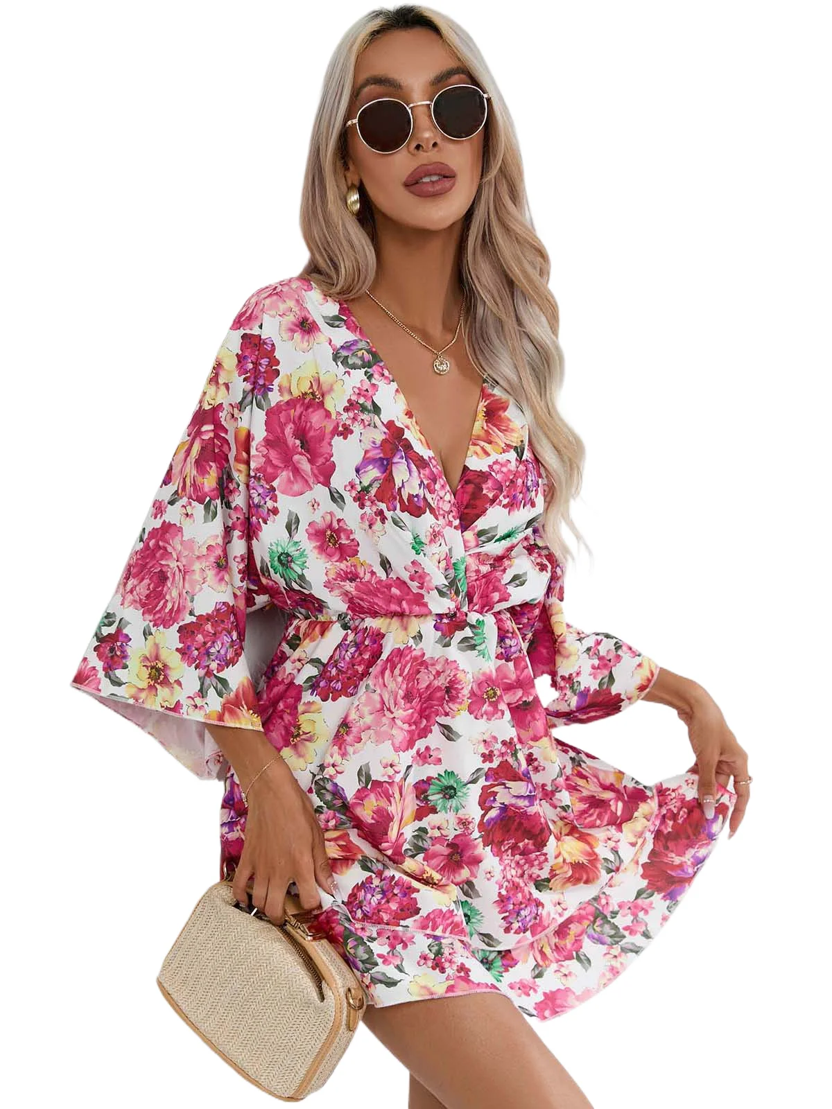 Ladies Dress Superior Quality Summer Thin Waist Deep V Neck Flare Sleeve Chiffon Dresses Vestidos Dropshipping
Ladies Dress Superior Quality Summer Thin Waist Deep V Neck Flare Sleeve Chiffon Dresses Vestidos Dropshipping
