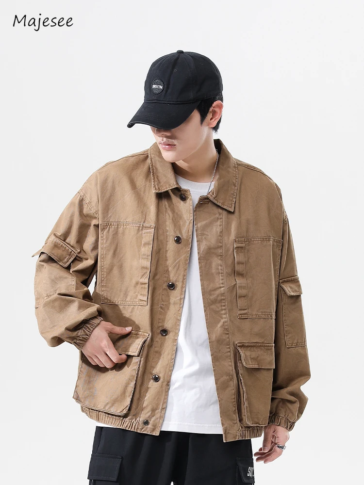 Men Jackets Autumn M-4XL Pure Color Multi Pockets Functional Techwear Streetwear Handsome Outer Japanese Style Teens Simple New
Men Jackets Autumn M-4XL Pure Color Multi Pockets Functional Techwear Streetwear Handsome Outer Japanese Style Teens Simple New