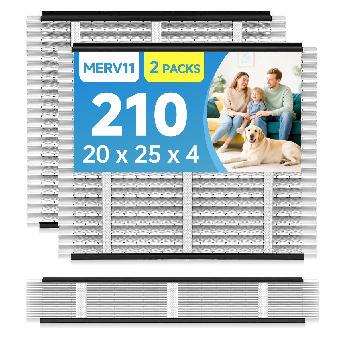 210 Replacement Air Filter 20x25x4 MERV 11 Compatible with Air Purifiers Model 2200 with Upgrade Kit 1213,1210, 1620 2 Packs
210 Replacement Air Filter 20x25x4 MERV 11 Compatible with Air Purifiers Model 2200 with Upgrade Kit 1213,1210, 1620 2 Packs
