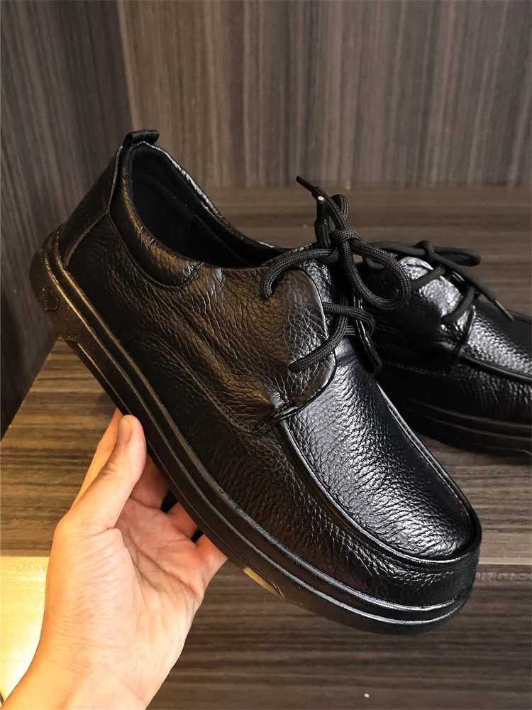 Top Layer Cowhide Casual Shoes Micro Q Elastic Men's Pure Color Versatile Daily Business Commute Casual Leather Shoes Bean Be...
Top Layer Cowhide Casual Shoes Micro Q Elastic Men's Pure Color Versatile Daily Business Commute Casual Leather Shoes Bean Be...