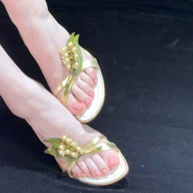 Pearl Leaf Decor Open Toe Stiletto Heel Sandals Woman Summer 2026 Slip On Slingback High Heels Outdoor Beach Casual Shoes
Pearl Leaf Decor Open Toe Stiletto Heel Sandals Woman Summer 2026 Slip On Slingback High Heels Outdoor Beach Casual Shoes