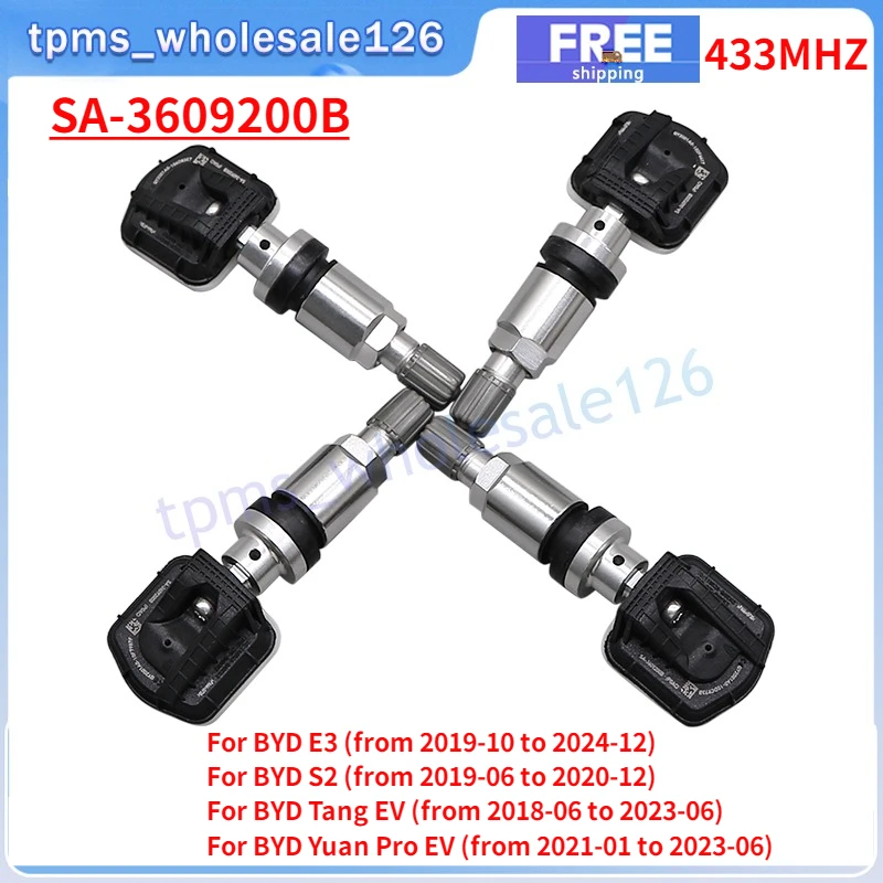 4 шт./лот SA-3609200B для 2019-2023 BYD E2 E3 Tang DM-i 2021-2025 Yuan Pro датчик системы контроля давления в шинах 433 МГц TPMS
4 шт./лот SA-3609200B для 2019-2023 BYD E2 E3 Tang DM-i 2021-2025 Yuan Pro датчик системы контроля давления в шинах 433 МГц TPMS