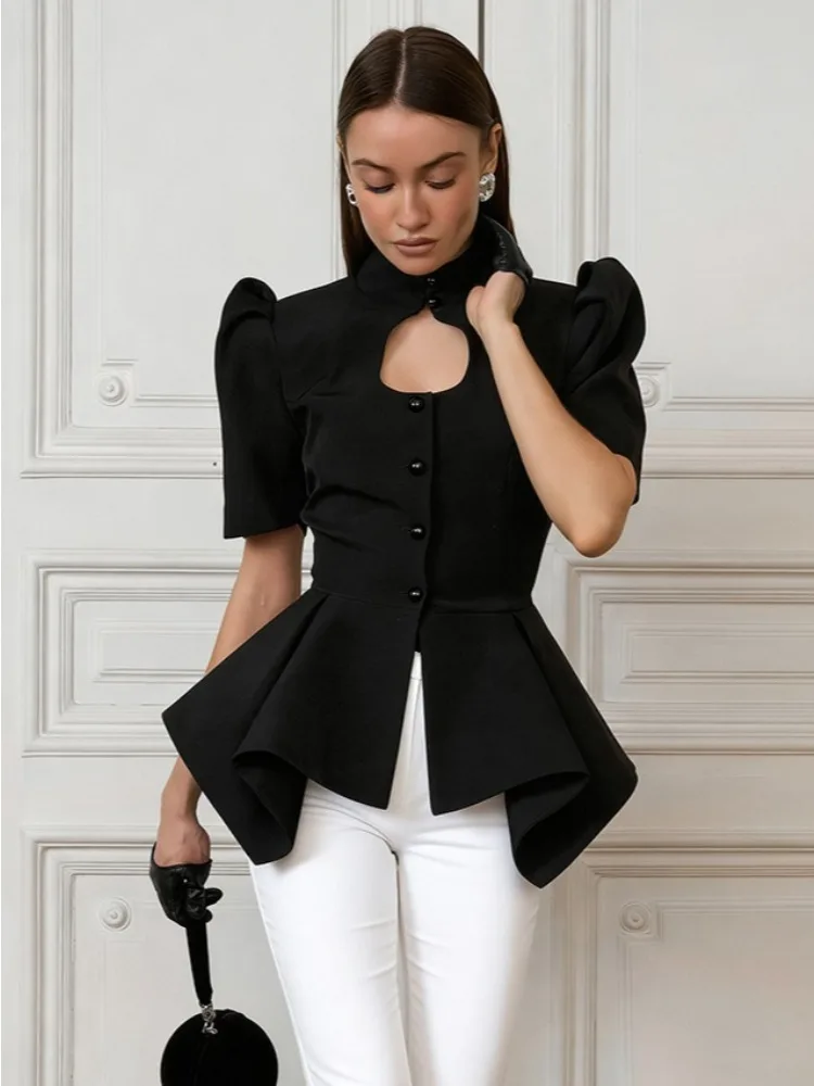 LIinar 2026 Spring/Summer Women's Shirt Stand-Up Collar Openwork Puffed Sleeves Waist-Cinched Elegant and Flattering Top
LIinar 2026 Spring/Summer Women's Shirt Stand-Up Collar Openwork Puffed Sleeves Waist-Cinched Elegant and Flattering Top