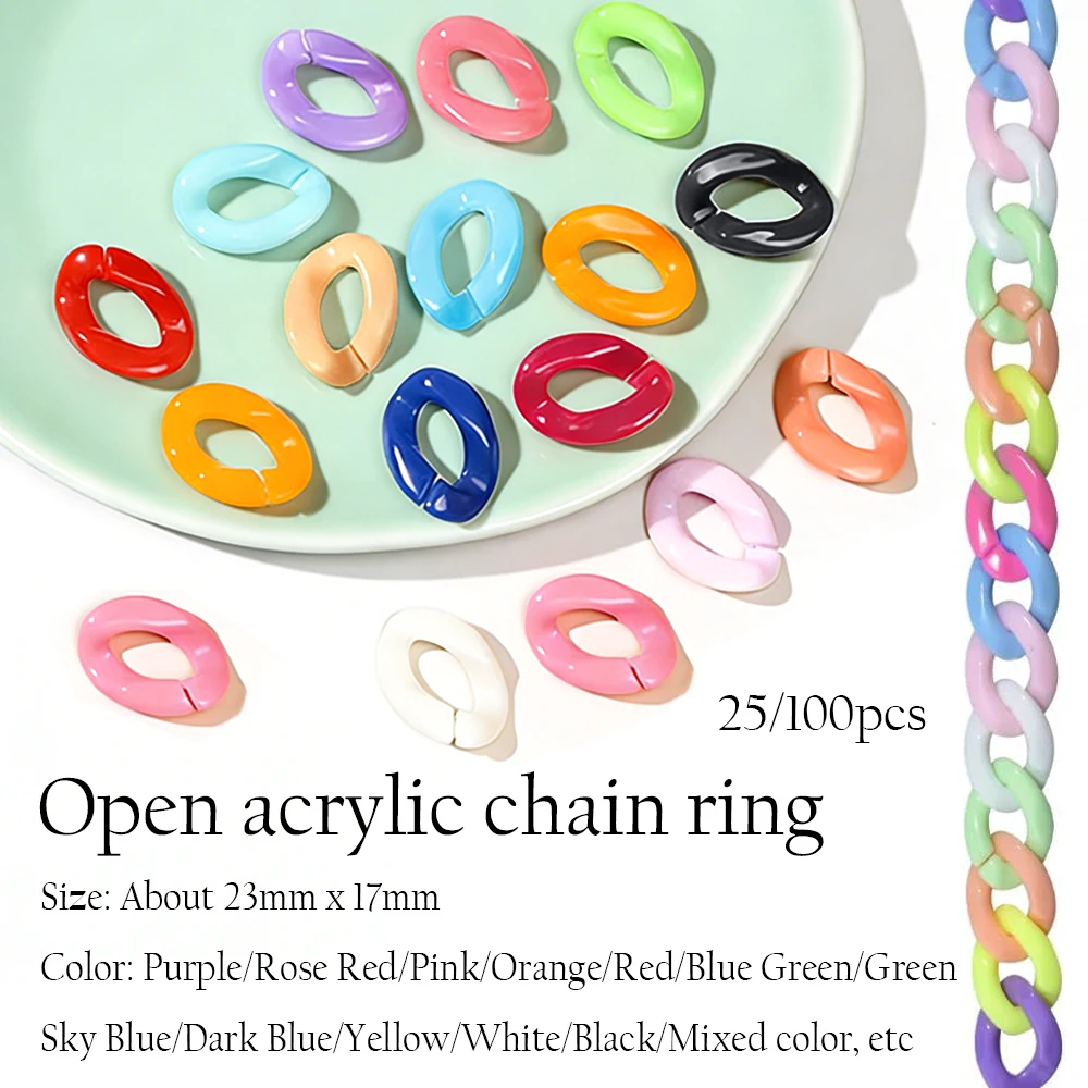 100pcs Colorful Acrylic Link Chain Clasp Open Buckles Beads Connector for DIY Necklace Clothing Bag Chains Jewelry Making
100pcs Colorful Acrylic Link Chain Clasp Open Buckles Beads Connector for DIY Necklace Clothing Bag Chains Jewelry Making
