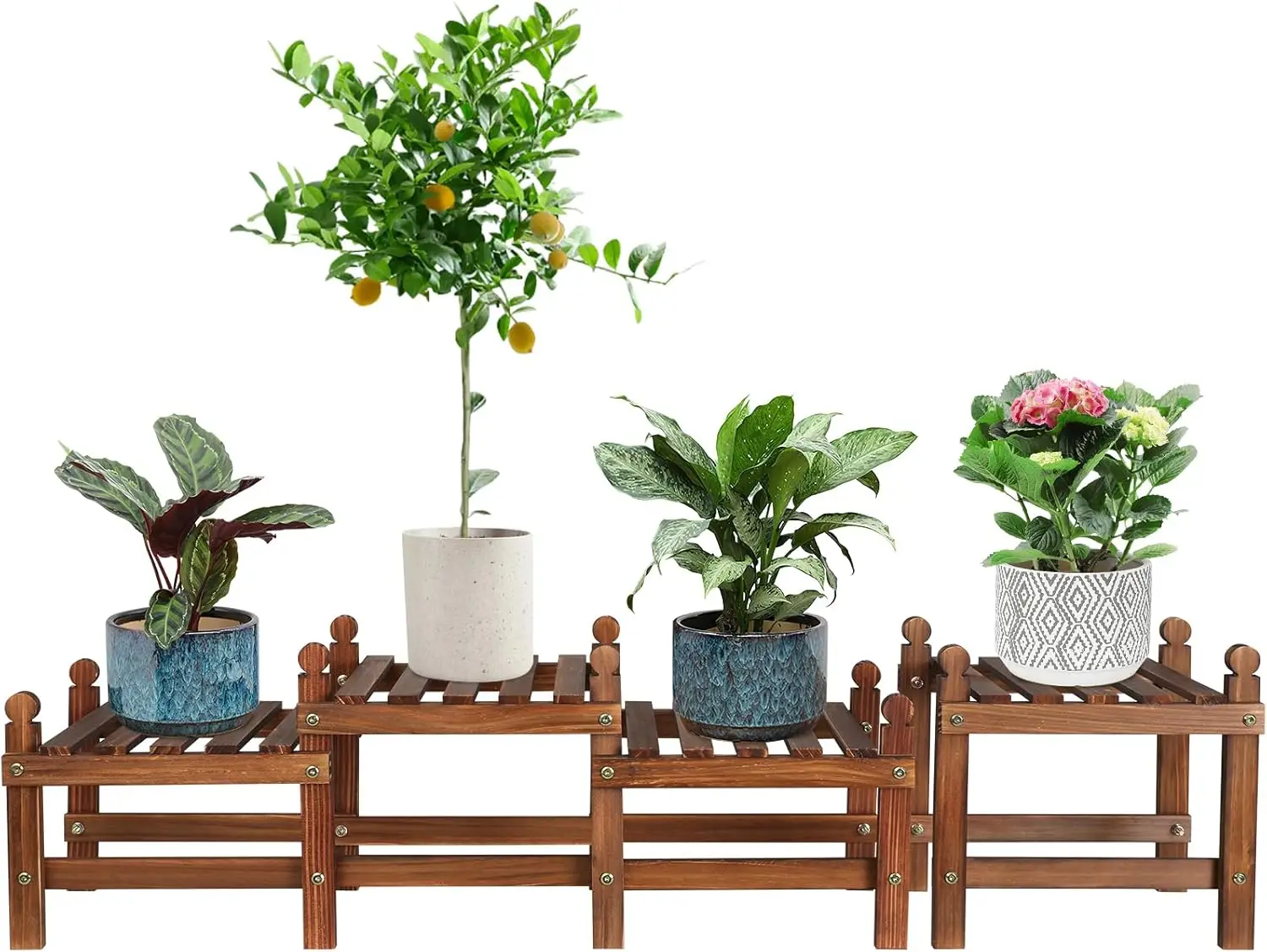 Wood Plant Stand 4-Tier, 45.5" Long, Indoor/Outdoor, Multiple Combinations
Wood Plant Stand 4-Tier, 45.5" Long, Indoor/Outdoor, Multiple Combinations