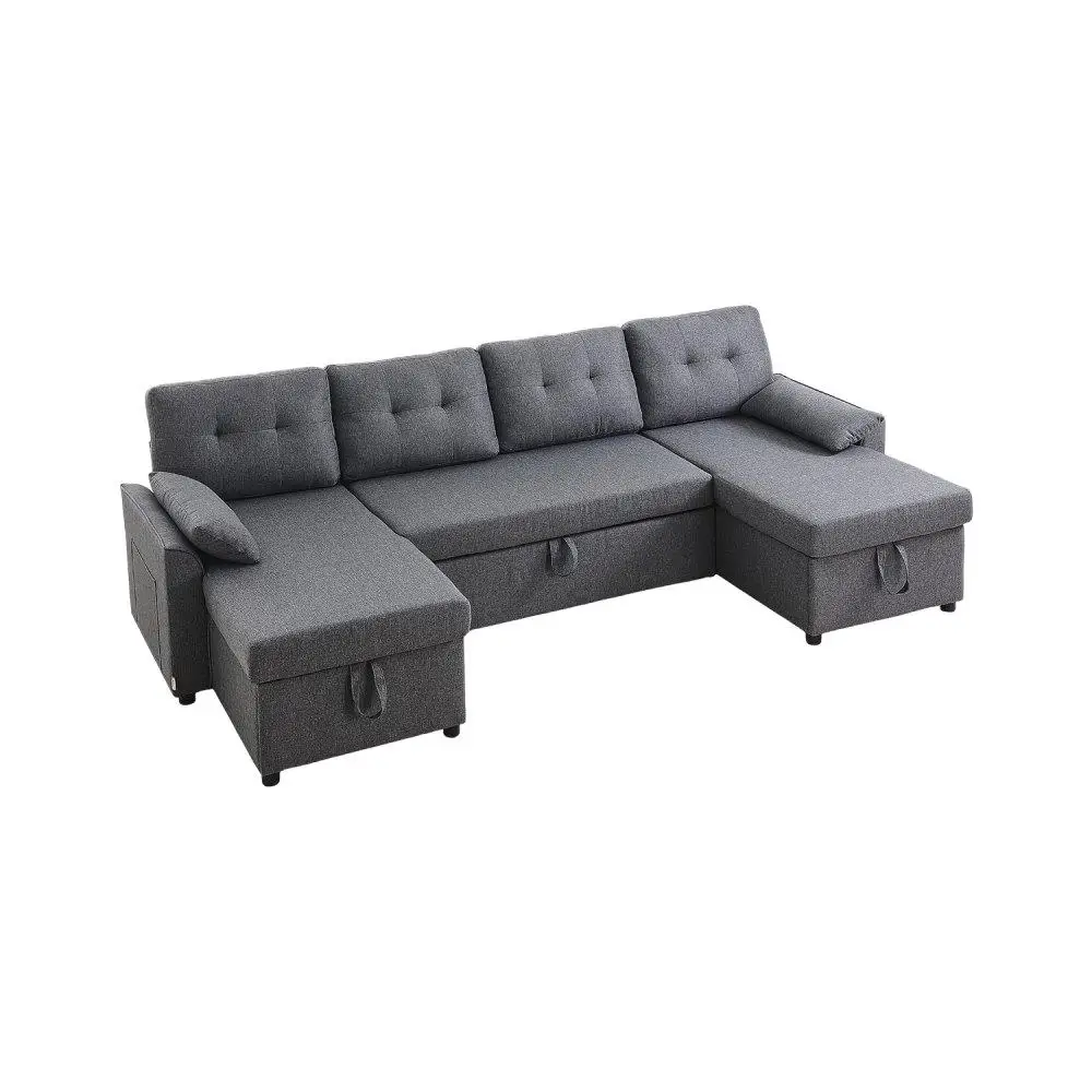 U Shaped Pull Out Sofa Bed with Storage and Pillows Large 6-Seat Couch Gray Metal Frame for living Room Apartment
U Shaped Pull Out Sofa Bed with Storage and Pillows Large 6-Seat Couch Gray Metal Frame for living Room Apartment
