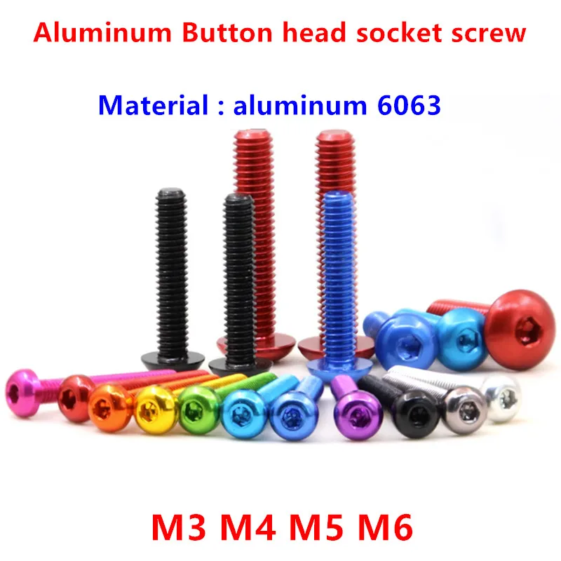 10pcs/lot ISO7380 Aluminum button head screw M3 M4 M5 M6 Aluminum alloy Hexagon Hex Socket round Head Cap Machine Screw Bolts
10pcs/lot ISO7380 Aluminum button head screw M3 M4 M5 M6 Aluminum alloy Hexagon Hex Socket round Head Cap Machine Screw Bolts