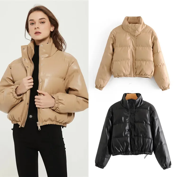 Women's Winter Jacket Thick Warm Short Parkas Fashion Black Pu Leather Coat Women Elegant Zipper Cotton Jackets Female Ladies
Women's Winter Jacket Thick Warm Short Parkas Fashion Black Pu Leather Coat Women Elegant Zipper Cotton Jackets Female Ladies