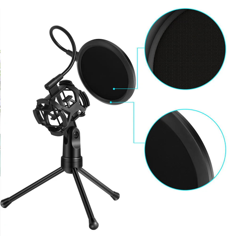 1Set Tripod Desktop Microphone Stand Microphone Tripod Holder Lightweight suspension Microphone Filter (Black)
1Set Tripod Desktop Microphone Stand Microphone Tripod Holder Lightweight suspension Microphone Filter (Black)