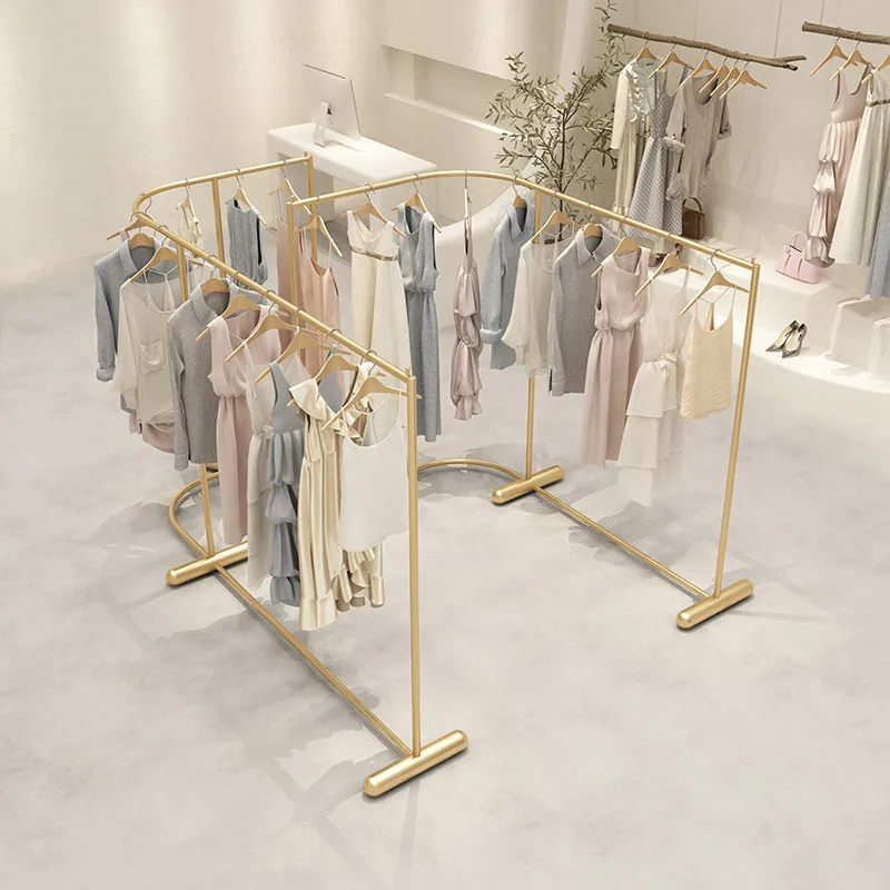 L-shaped clothing store Zhongdao rack single-row curved corner clothing store floor-to-ceiling display rack women's clothing
L-shaped clothing store Zhongdao rack single-row curved corner clothing store floor-to-ceiling display rack women's clothing