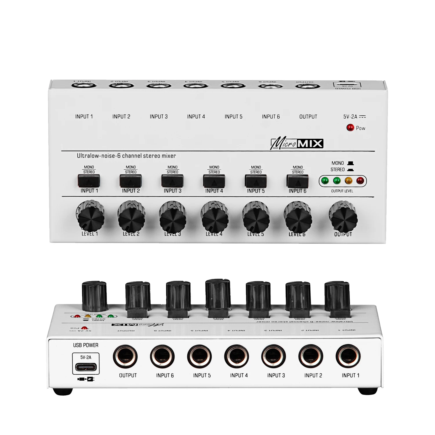 Ultra Low-Noise 6 Channels Audio Mixer Professional Sound Mixer Stereo Mixer 6.35MM Portable USB Powered for Recording
Ultra Low-Noise 6 Channels Audio Mixer Professional Sound Mixer Stereo Mixer 6.35MM Portable USB Powered for Recording