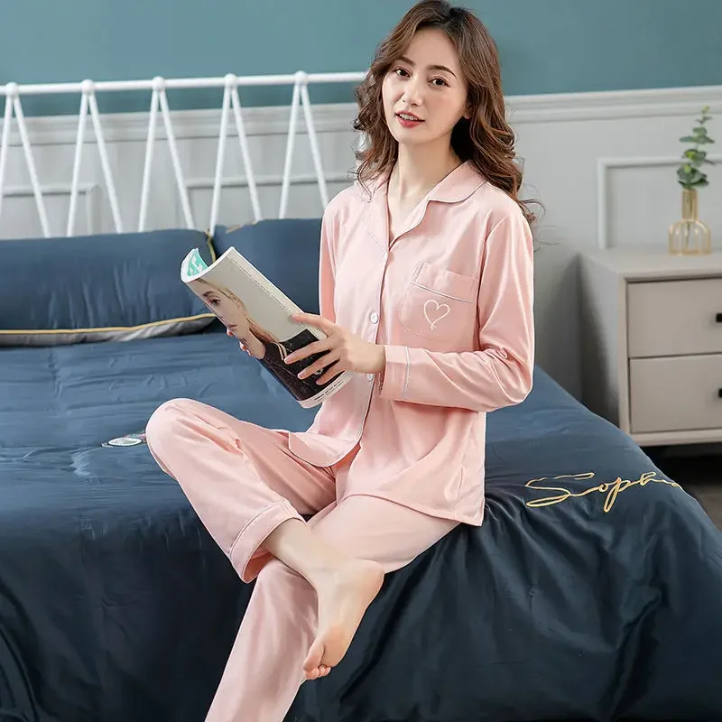 Пижамные комплекты, женская одежда, простая мягкая стильная одежда для сна, женские пижамы полной длины, комплект из 2 предметов, весенний популярный стильный Ulzzang
Пижамные комплекты, женская одежда, простая мягкая стильная одежда для сна, женские пижамы полной длины, комплект из 2 предметов, весенний популярный стильный Ulzzang