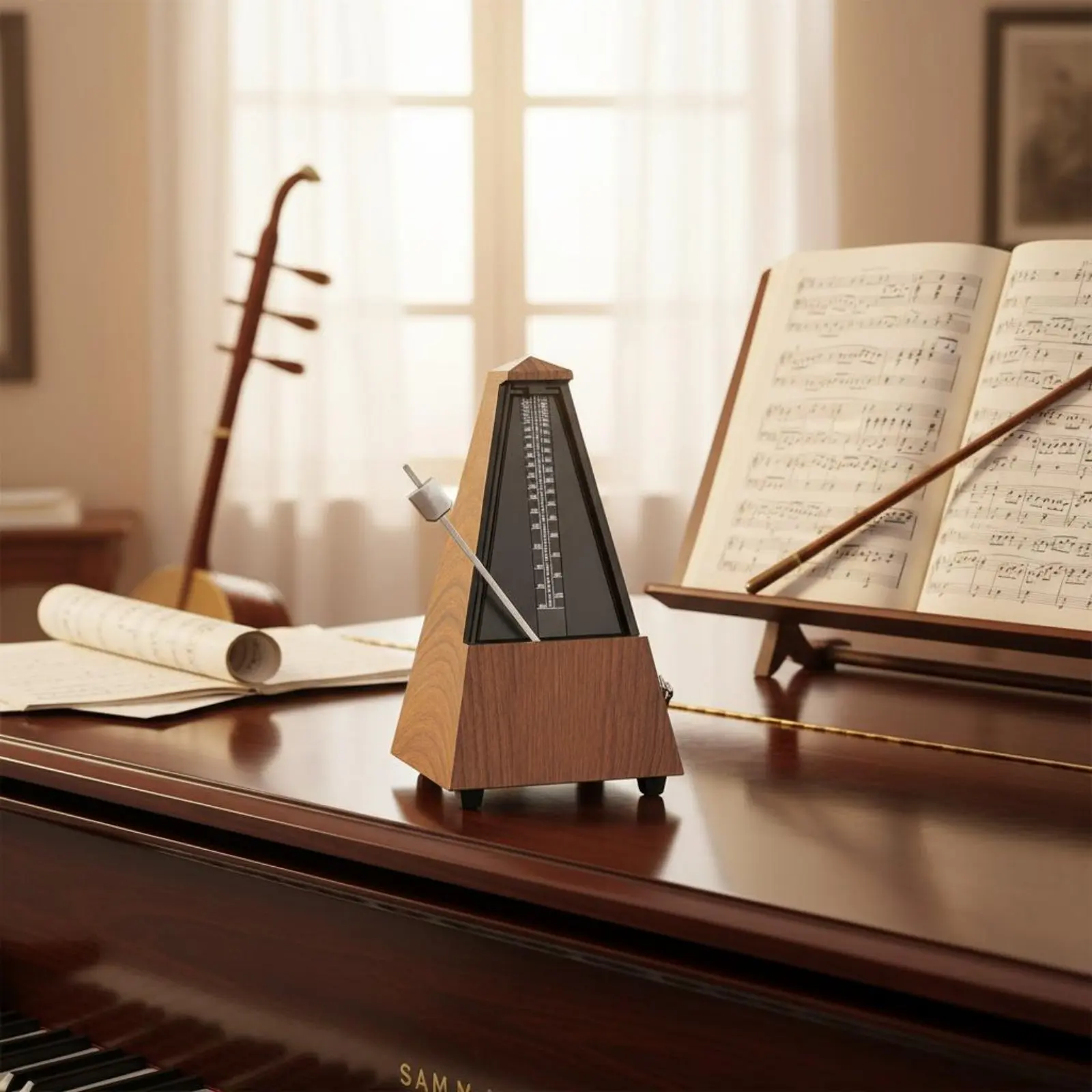 Upright Metronome Loud Sound Mechanical Metronome Instrument Rhythm Meter Stable Base Tempo Coach Easy to Read Scale
